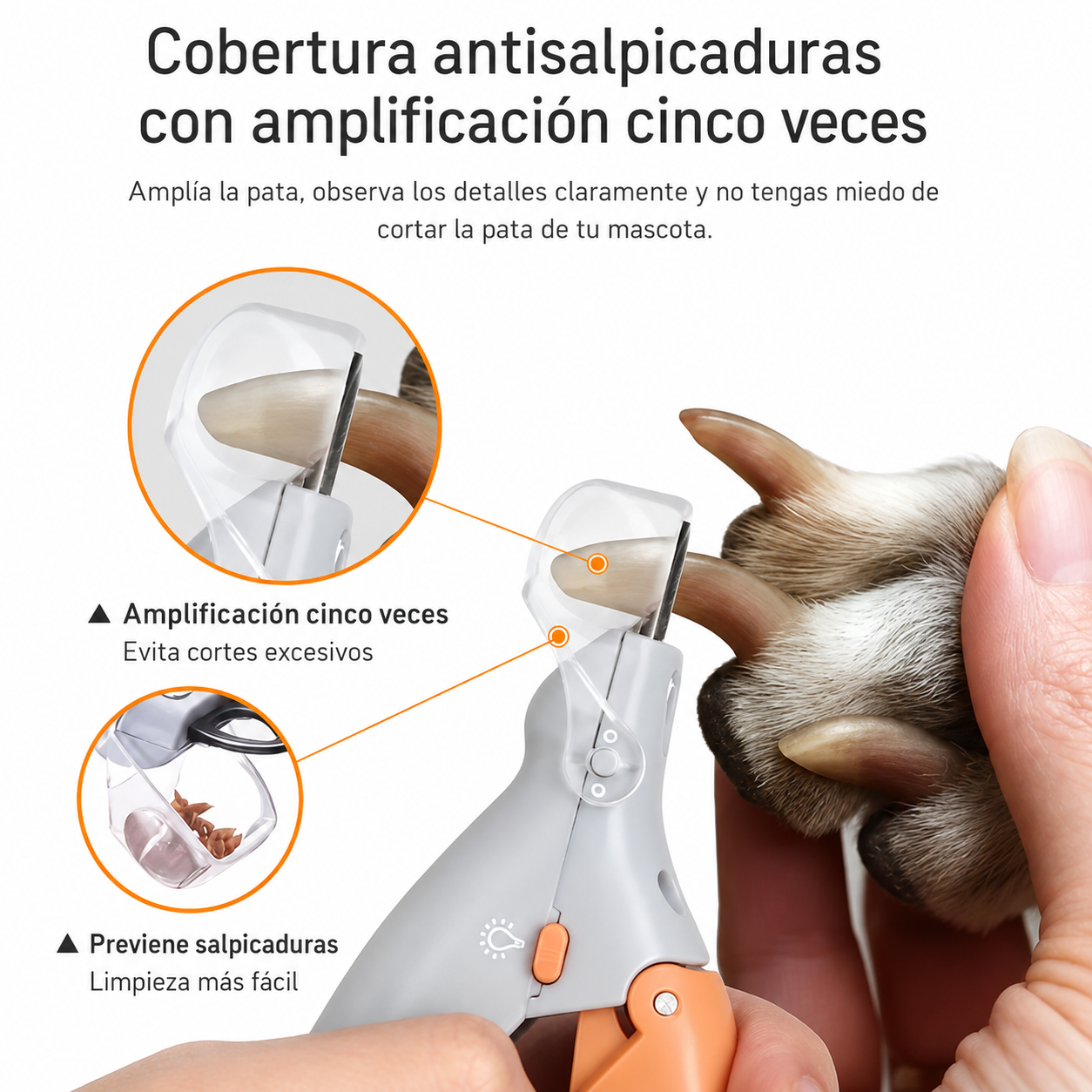 Cortauñas con luz LED FurFree